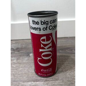 Vintage Coca-Cola 16oz The Big Can For Lovers of Coke Can 1970's Red & White